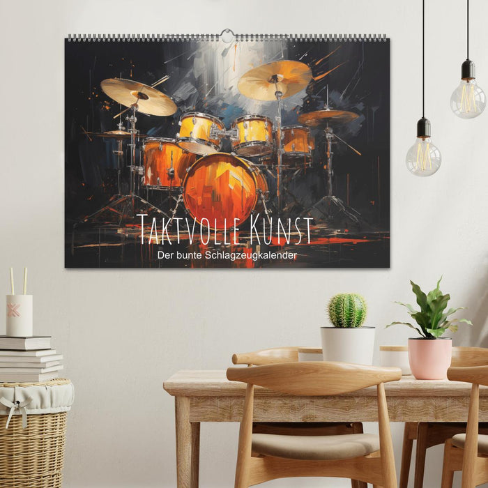 Taktvolle Kunst: Der bunte Schlagzeugkalender (CALVENDO Wandkalender 2026)