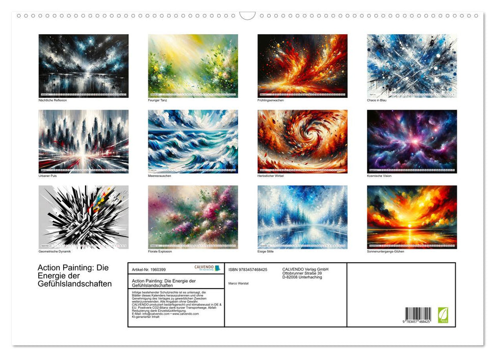Action Painting: Die Energie der Gefühlslandschaften (CALVENDO Wandkalender 2026)