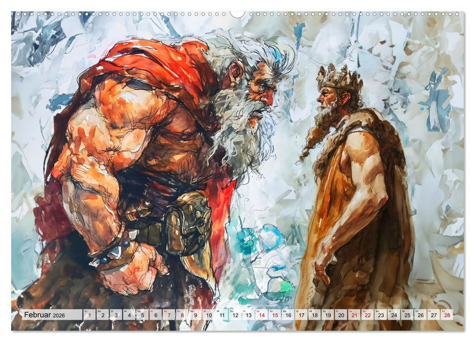 Die Rosstrappe - Sage vom Felsen im Harz bei Thale im Bodetal (CALVENDO Wandkalender 2026)