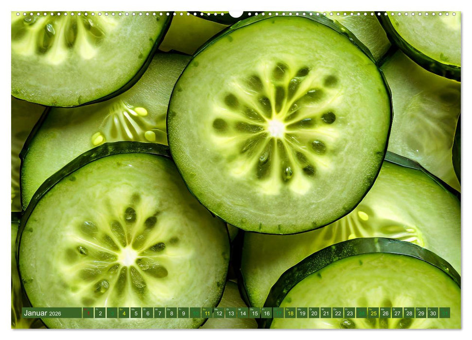 GRÜN - Gemüse und Obst - Knackig und Frisch (CALVENDO Premium Wandkalender 2026)