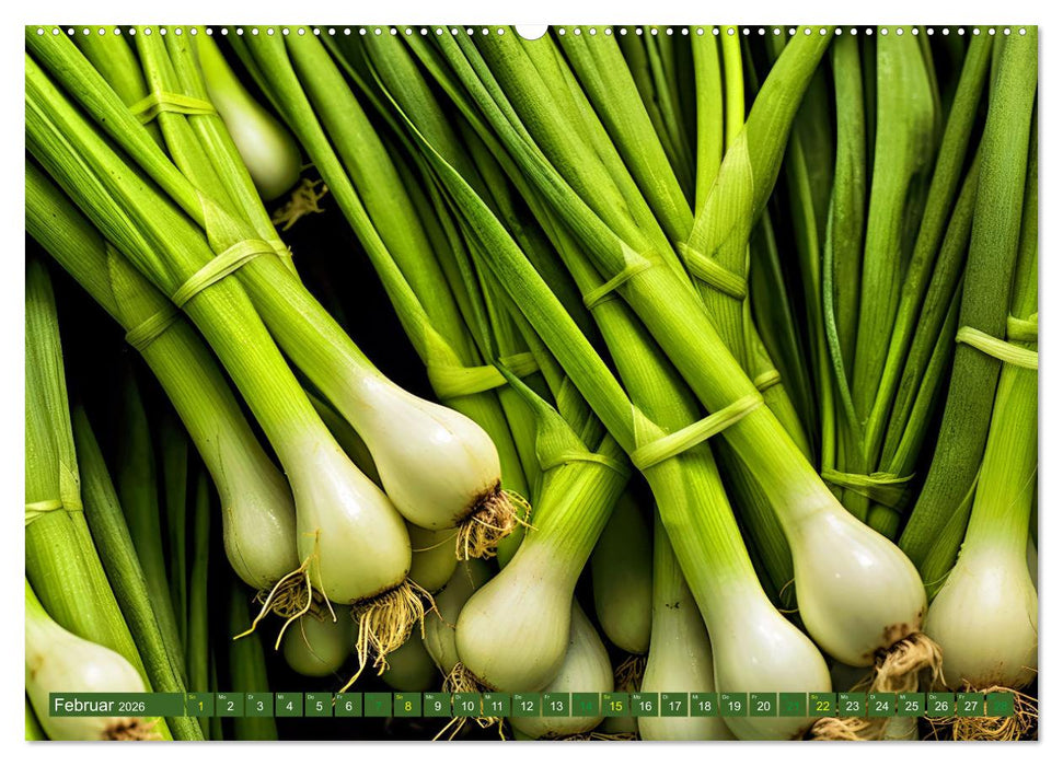 GRÜN - Gemüse und Obst - Knackig und Frisch (CALVENDO Premium Wandkalender 2026)