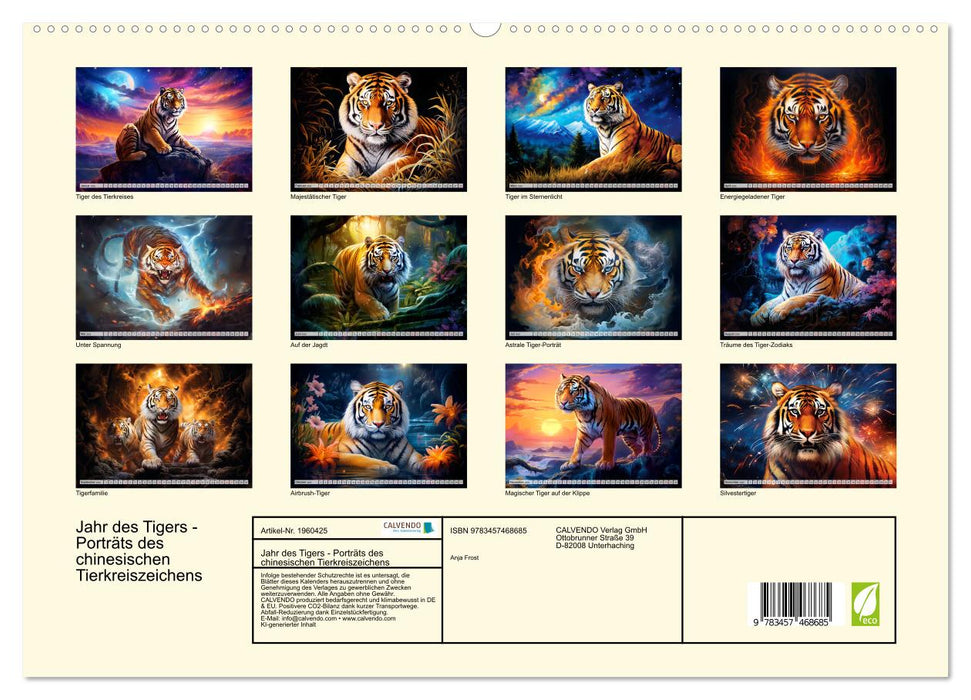 Jahr des Tigers - Porträts des chinesischen Tierkreiszeichens (CALVENDO Premium Wandkalender 2026)
