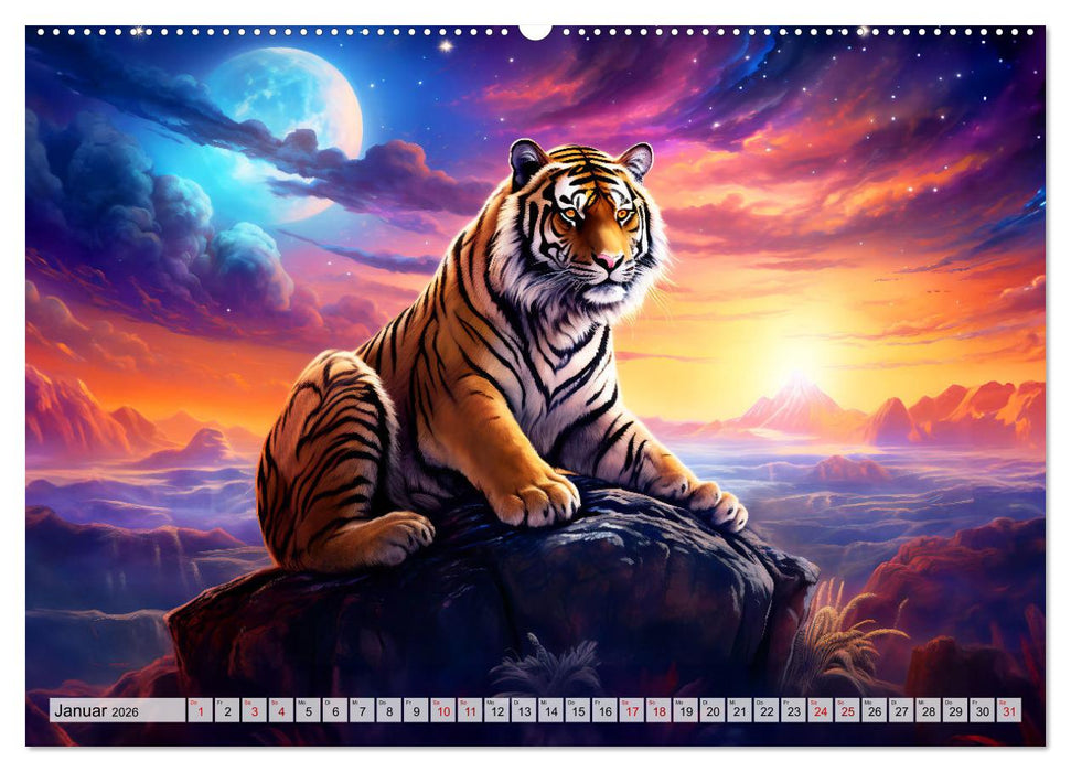 Jahr des Tigers - Porträts des chinesischen Tierkreiszeichens (CALVENDO Premium Wandkalender 2026)