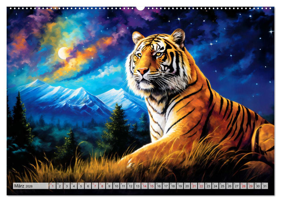 Jahr des Tigers - Porträts des chinesischen Tierkreiszeichens (CALVENDO Premium Wandkalender 2026)