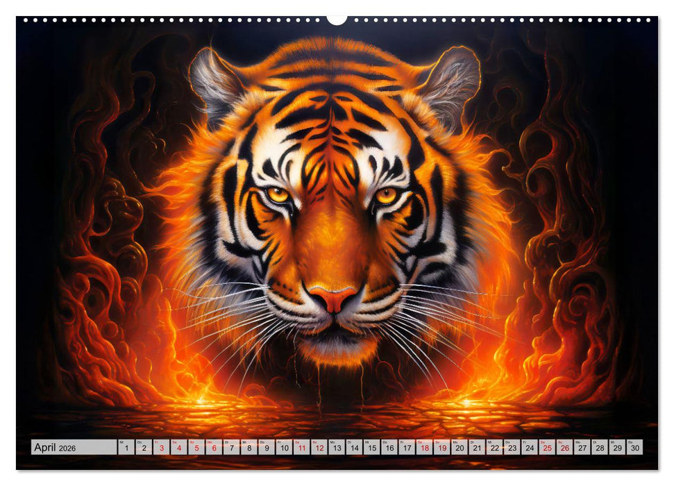 Jahr des Tigers - Porträts des chinesischen Tierkreiszeichens (CALVENDO Premium Wandkalender 2026)