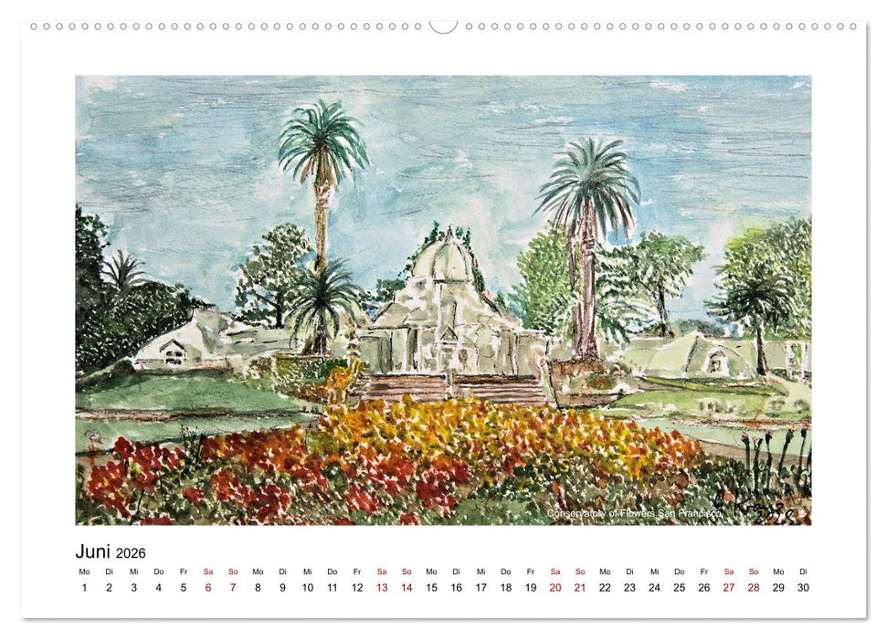 San Francisco in stillen Aquarellen (CALVENDO Premium Wandkalender 2026)