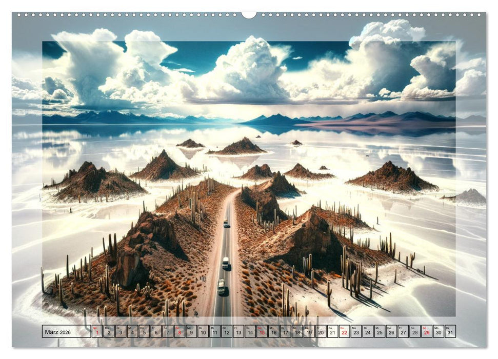 Faszinierende Welt: Eine Reise mit der Künstlichen Intelligenz an Magische Orte (CALVENDO Premium Wandkalender 2026)