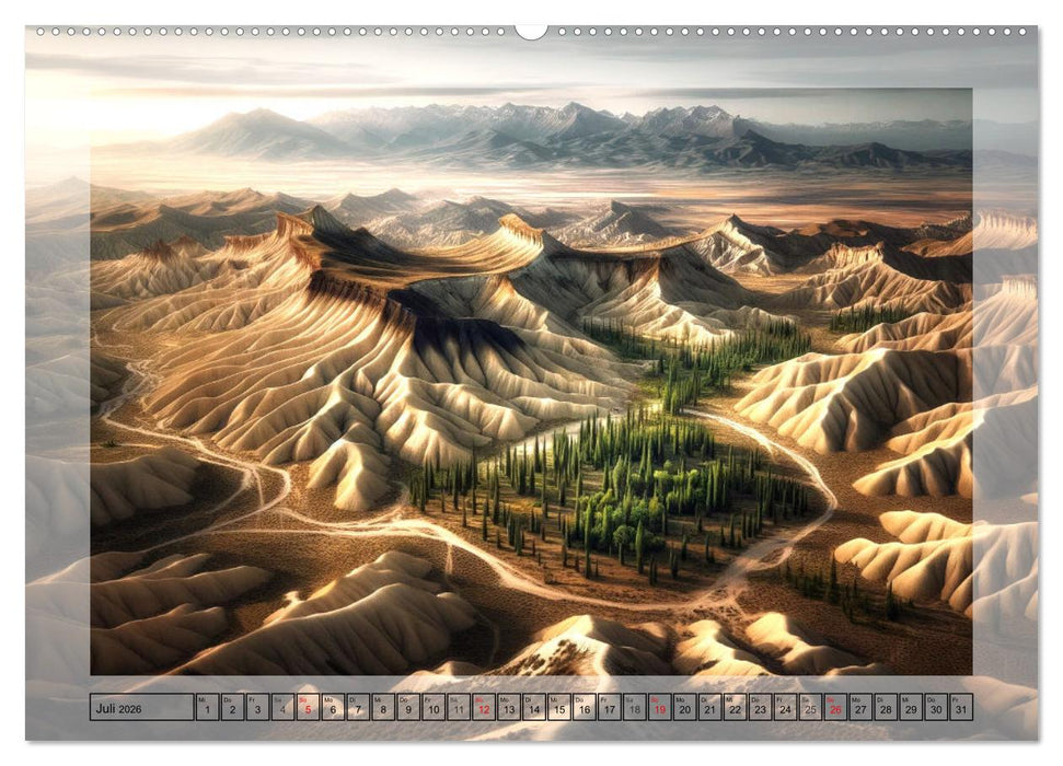 Faszinierende Welt: Eine Reise mit der Künstlichen Intelligenz an Magische Orte (CALVENDO Premium Wandkalender 2026)