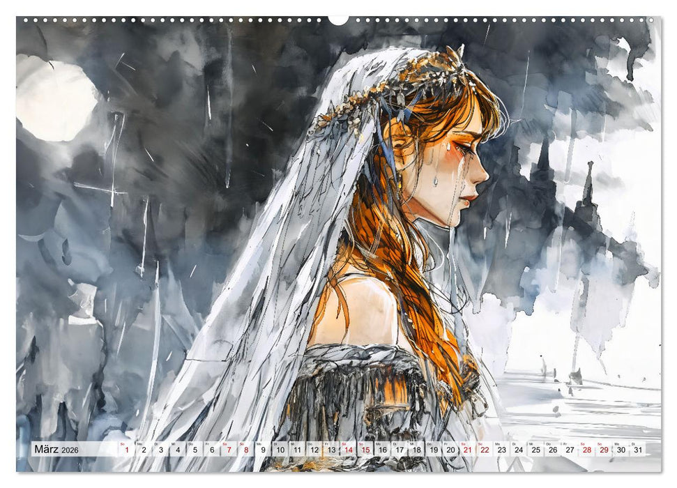 Die Rosstrappe - Sage vom Felsen im Harz bei Thale im Bodetal (CALVENDO Premium Wandkalender 2026)