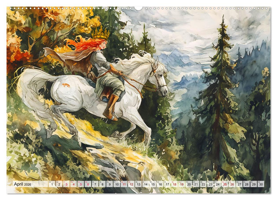 Die Rosstrappe - Sage vom Felsen im Harz bei Thale im Bodetal (CALVENDO Premium Wandkalender 2026)