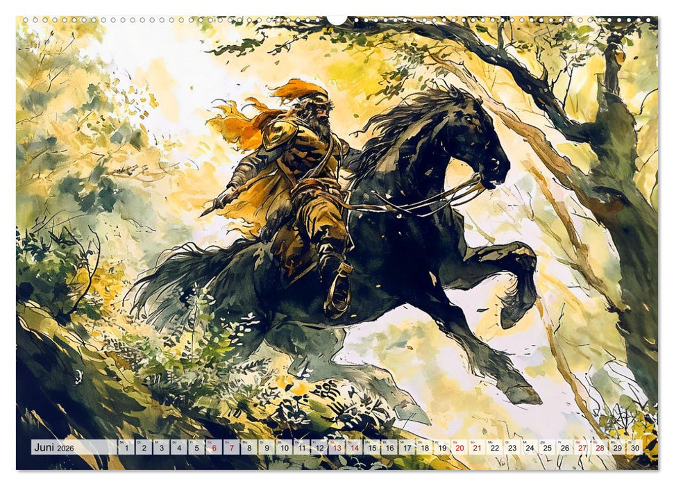 Die Rosstrappe - Sage vom Felsen im Harz bei Thale im Bodetal (CALVENDO Premium Wandkalender 2026)