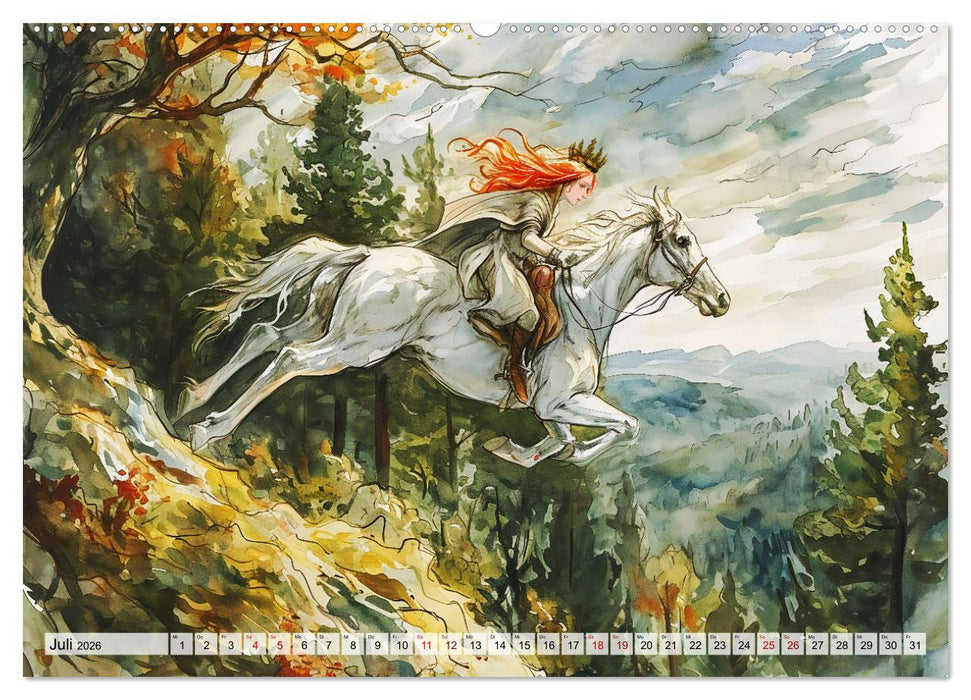 Die Rosstrappe - Sage vom Felsen im Harz bei Thale im Bodetal (CALVENDO Premium Wandkalender 2026)