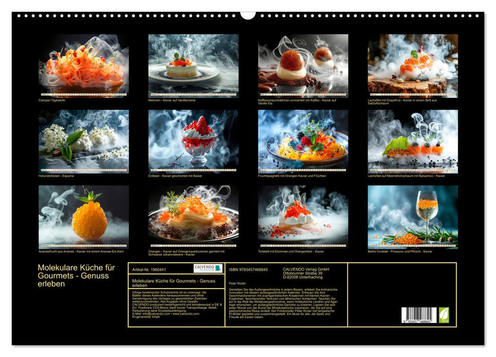 Molekulare Küche für Gourmets - Genuss erleben (CALVENDO Wandkalender 2026)
