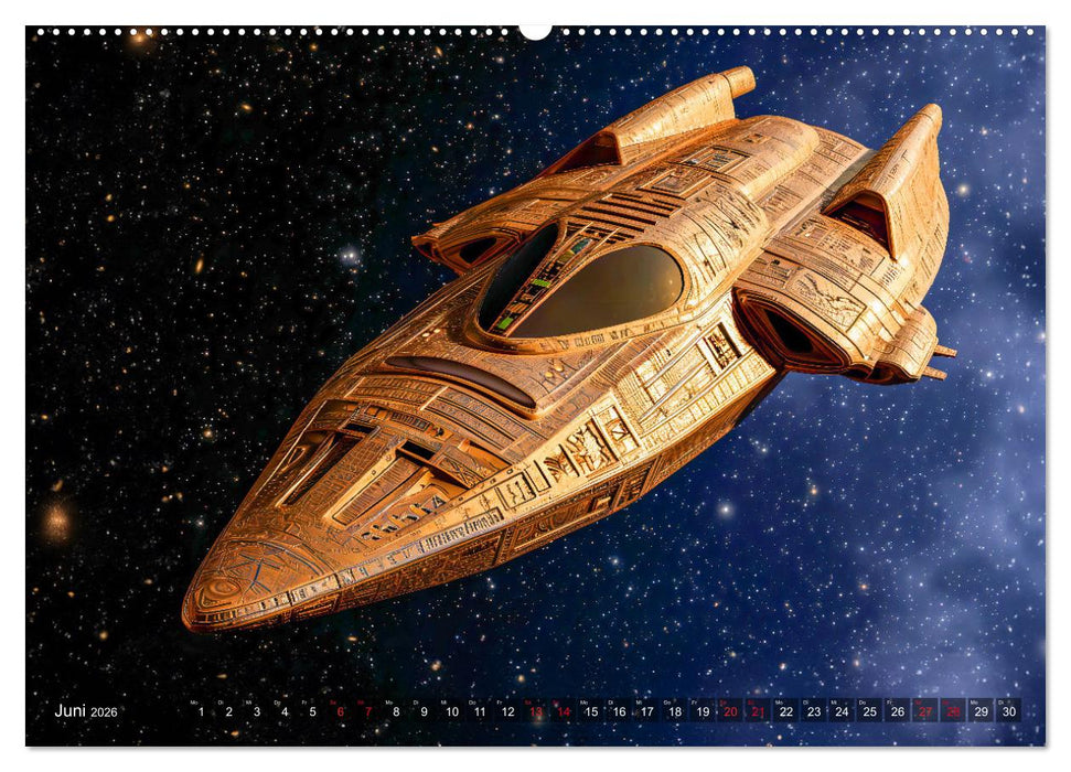 Raumschiffe - Im Universum durch Raum und Zeit (CALVENDO Premium Wandkalender 2026)