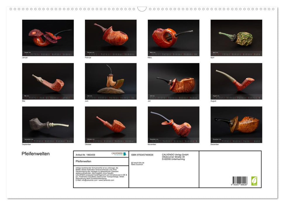 Pfeifenwelten (CALVENDO Wandkalender 2026)