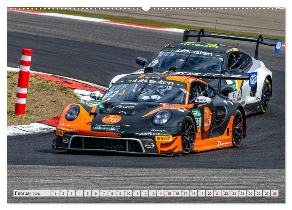 Super Sportwagen aus Zuffenhausen beim GT MASTERS (CALVENDO Wandkalender 2026)