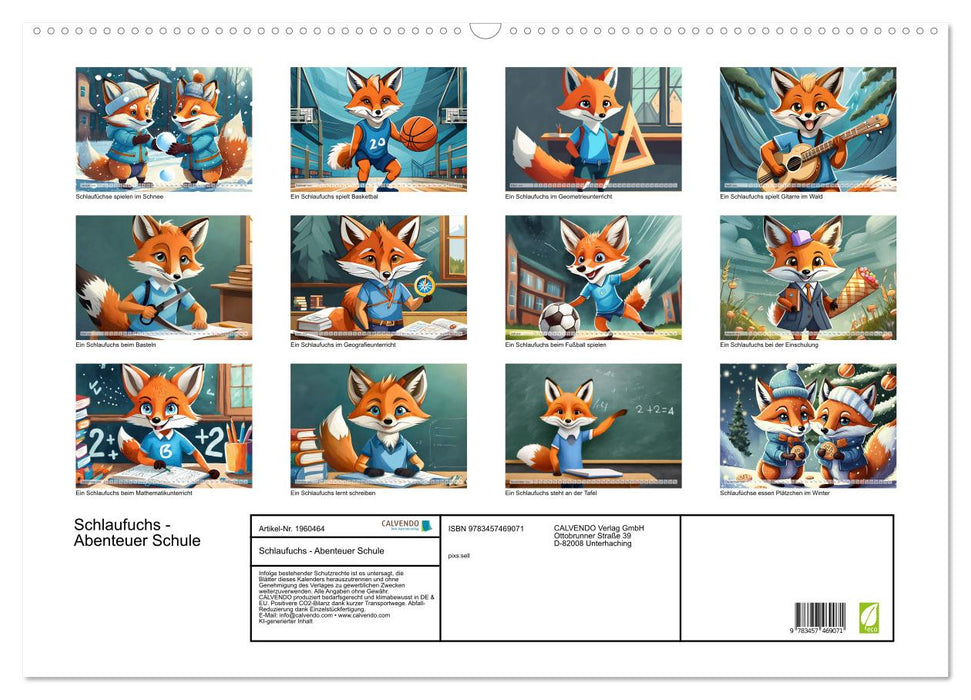 Schlaufuchs - Abenteuer Schule (CALVENDO Wandkalender 2026)