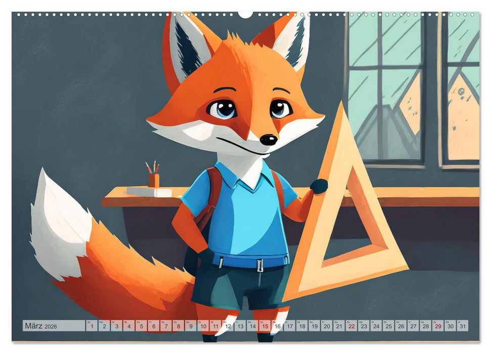 Schlaufuchs - Abenteuer Schule (CALVENDO Wandkalender 2026)