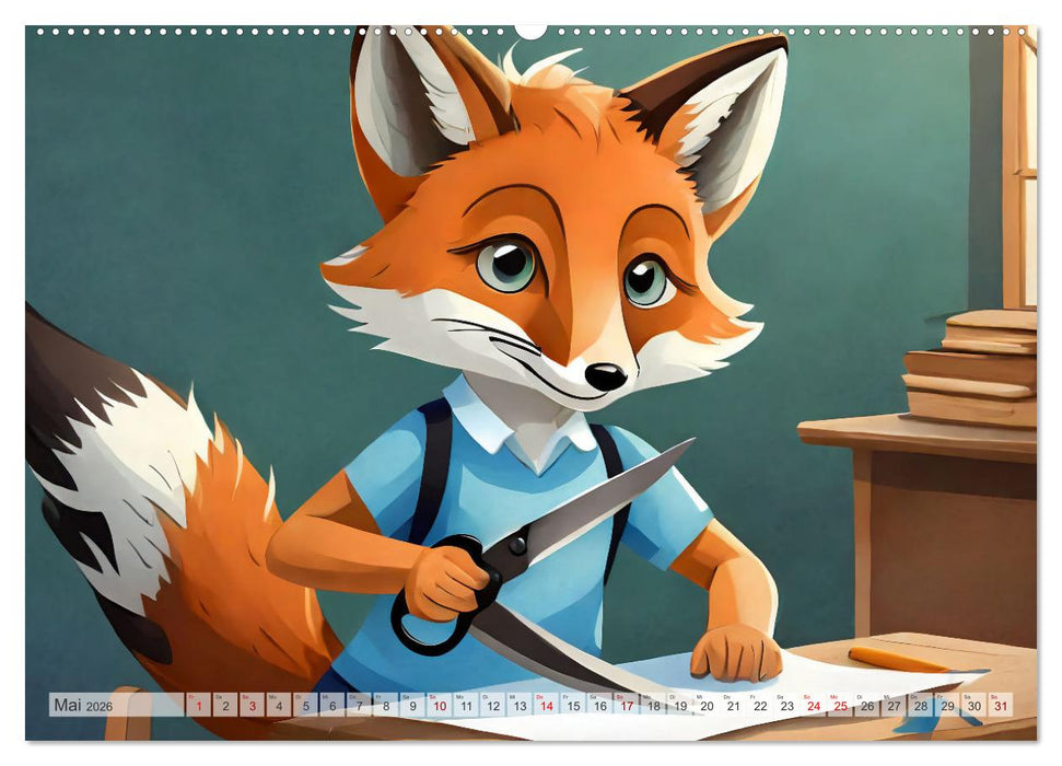 Schlaufuchs - Abenteuer Schule (CALVENDO Wandkalender 2026)