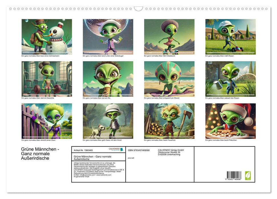 Grüne Männchen - Ganz normale Außerirdische (CALVENDO Wandkalender 2026)