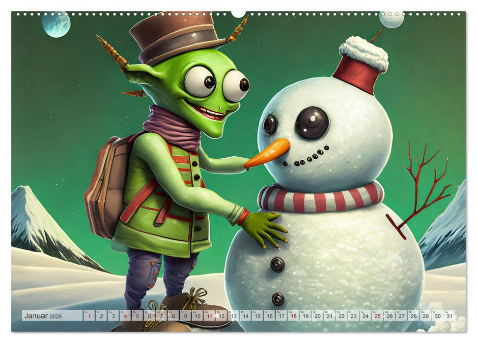 Grüne Männchen - Ganz normale Außerirdische (CALVENDO Wandkalender 2026)