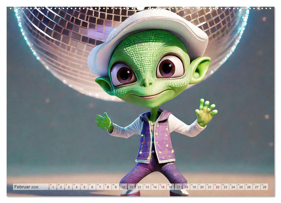 Grüne Männchen - Ganz normale Außerirdische (CALVENDO Wandkalender 2026)