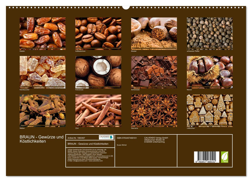 BRAUN - Gewürze und Köstlichkeiten (CALVENDO Premium Wandkalender 2026)