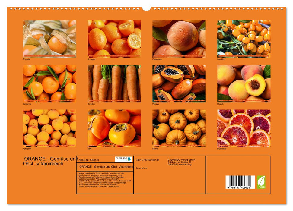 ORANGE - Gemüse und Obst -Vitaminreich (CALVENDO Premium Wandkalender 2026)