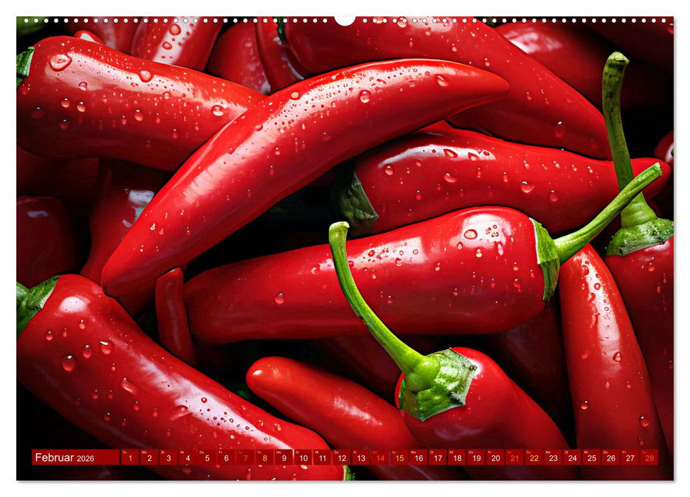 ROT - Gemüse und Obst - Voller Power (CALVENDO Premium Wandkalender 2026)