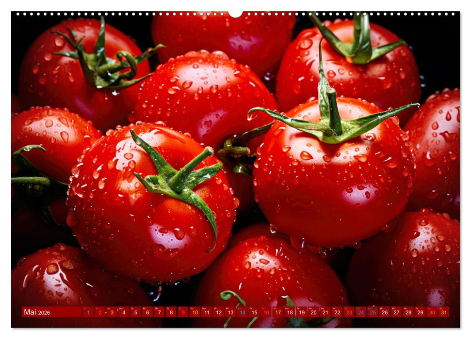 ROT - Gemüse und Obst - Voller Power (CALVENDO Premium Wandkalender 2026)