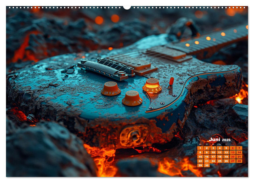 Sechs Saiten, Zwölf Monate - Der Gitarrenkalender (CALVENDO Premium Wandkalender 2026)