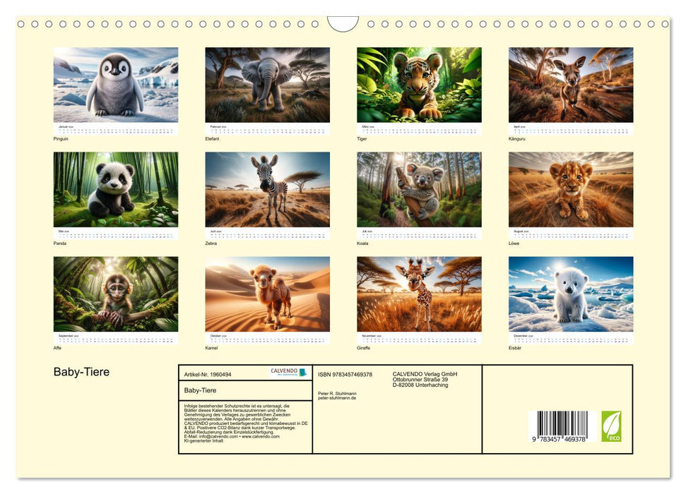 Baby-Tiere (CALVENDO Wandkalender 2026)