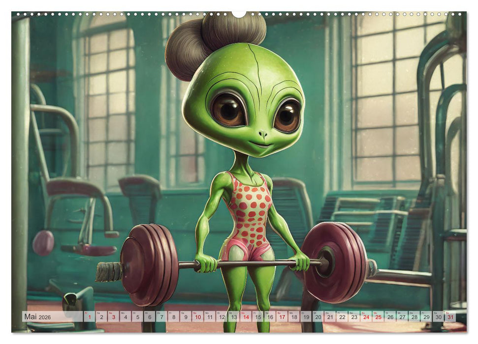 Grüne Männchen - Ganz normale Außerirdische (CALVENDO Premium Wandkalender 2026)