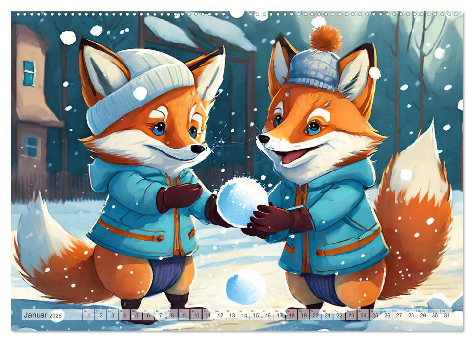 Schlaufuchs - Abenteuer Schule (CALVENDO Premium Wandkalender 2026)