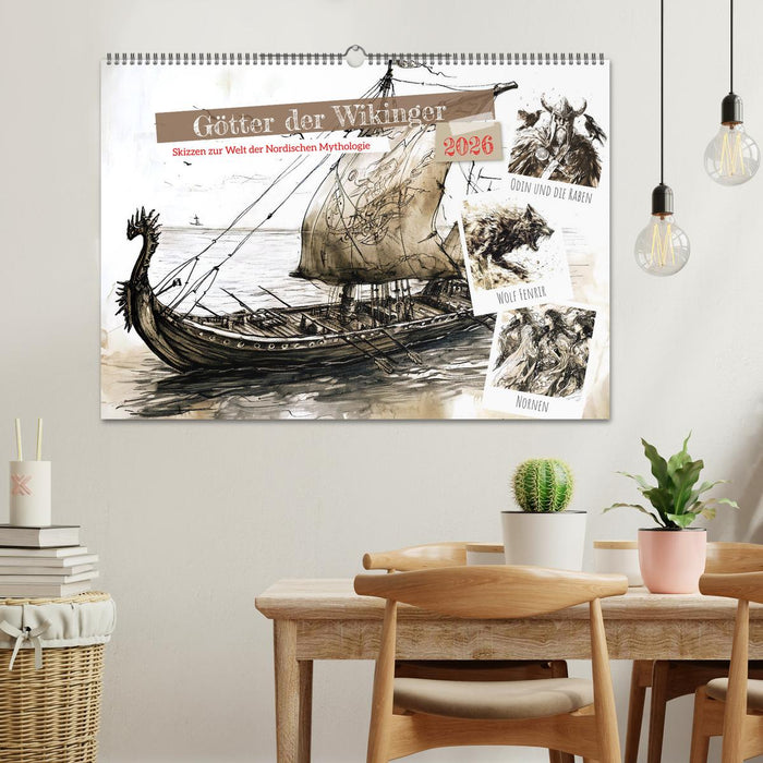 Götter der Wikinger - Skizzen zur Welt der Nordischen Mythologie (CALVENDO Wandkalender 2026)