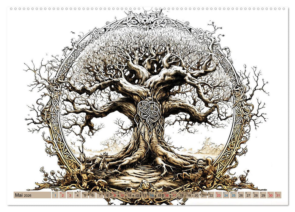 Götter der Wikinger - Skizzen zur Welt der Nordischen Mythologie (CALVENDO Wandkalender 2026)