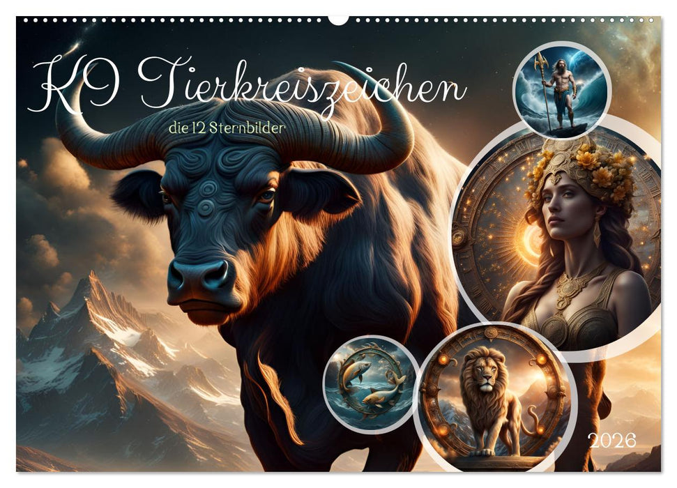 KI Tierkreiszeichen (CALVENDO Wandkalender 2026)