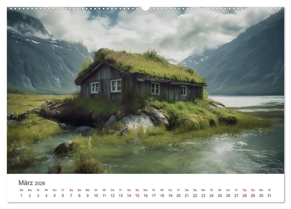 Hüttenzauber - Ein visueller Streifzug durch Norwegens Wildnis (CALVENDO Wandkalender 2026)