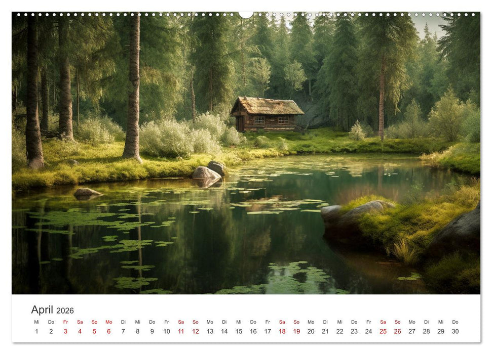 Hüttenzauber - Ein visueller Streifzug durch Norwegens Wildnis (CALVENDO Wandkalender 2026)