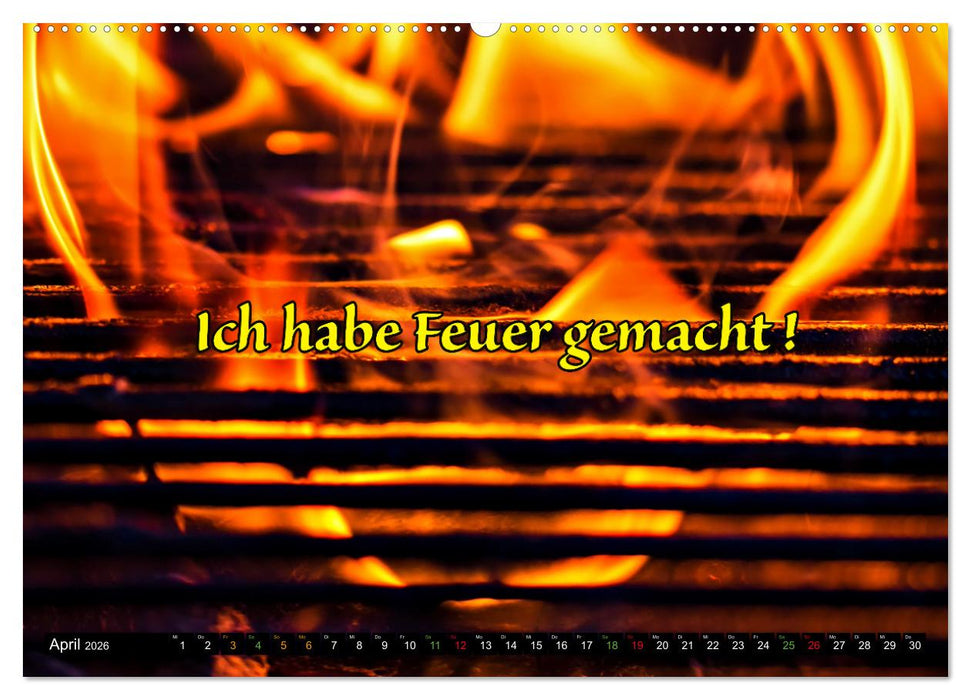 B wie BBQ Impressionen mit Sprüchen (CALVENDO Wandkalender 2026)