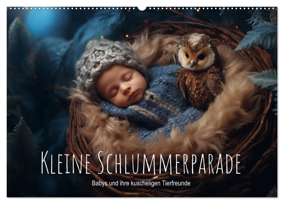 Kleine Schlummerparade: Babys und ihre kuscheligen Tierfreunde (CALVENDO Wandkalender 2026)