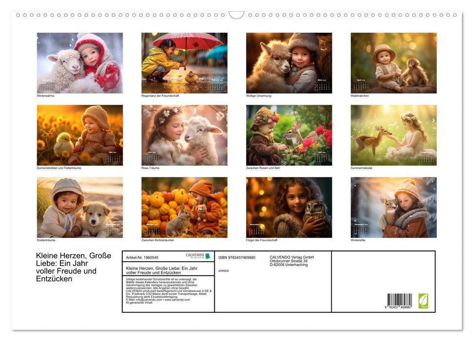 Kleine Herzen, Große Liebe: Ein Jahr voller Freude und Entzücken (CALVENDO Wandkalender 2026)