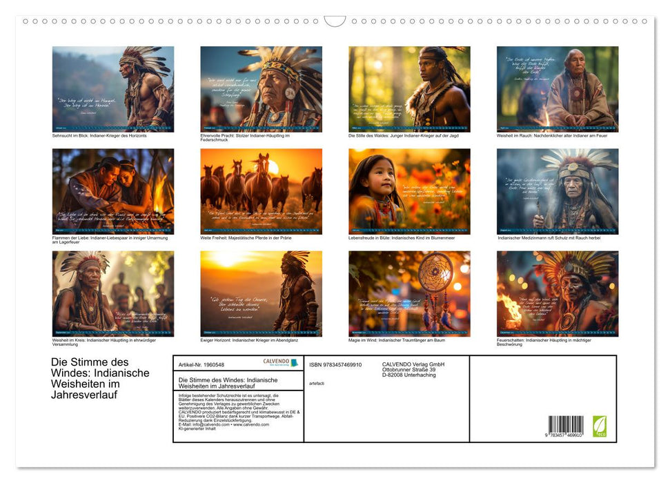 Die Stimme des Windes: Indianische Weisheiten im Jahresverlauf (CALVENDO Wandkalender 2026)