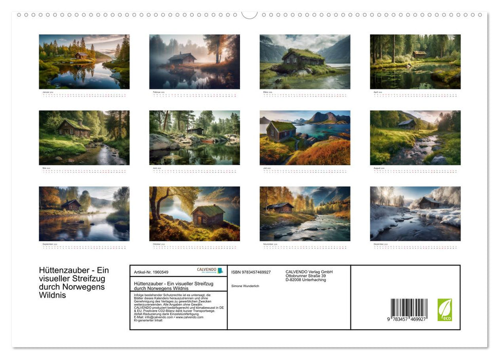 Hüttenzauber - Ein visueller Streifzug durch Norwegens Wildnis (CALVENDO Premium Wandkalender 2026)