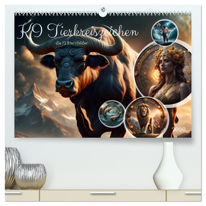 KI Tierkreiszeichen (CALVENDO Premium Wandkalender 2026)
