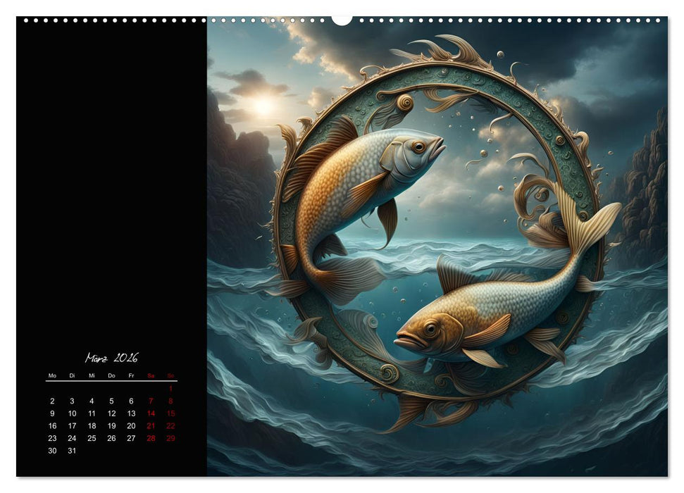KI Tierkreiszeichen (CALVENDO Premium Wandkalender 2026)