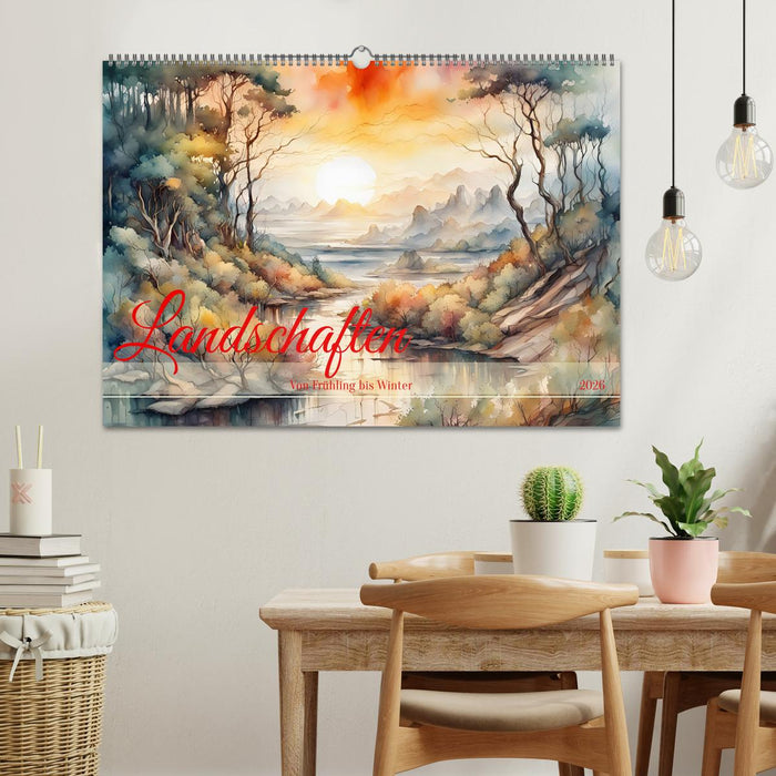 Landschaften Von Frühling bis Winter (CALVENDO Wandkalender 2026)