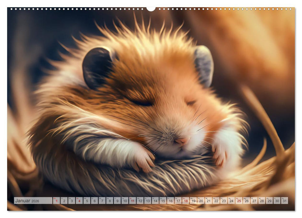 Traumhafte Ruhe - Ein Jahr mit süßen Schlafmützen (CALVENDO Premium Wandkalender 2026)