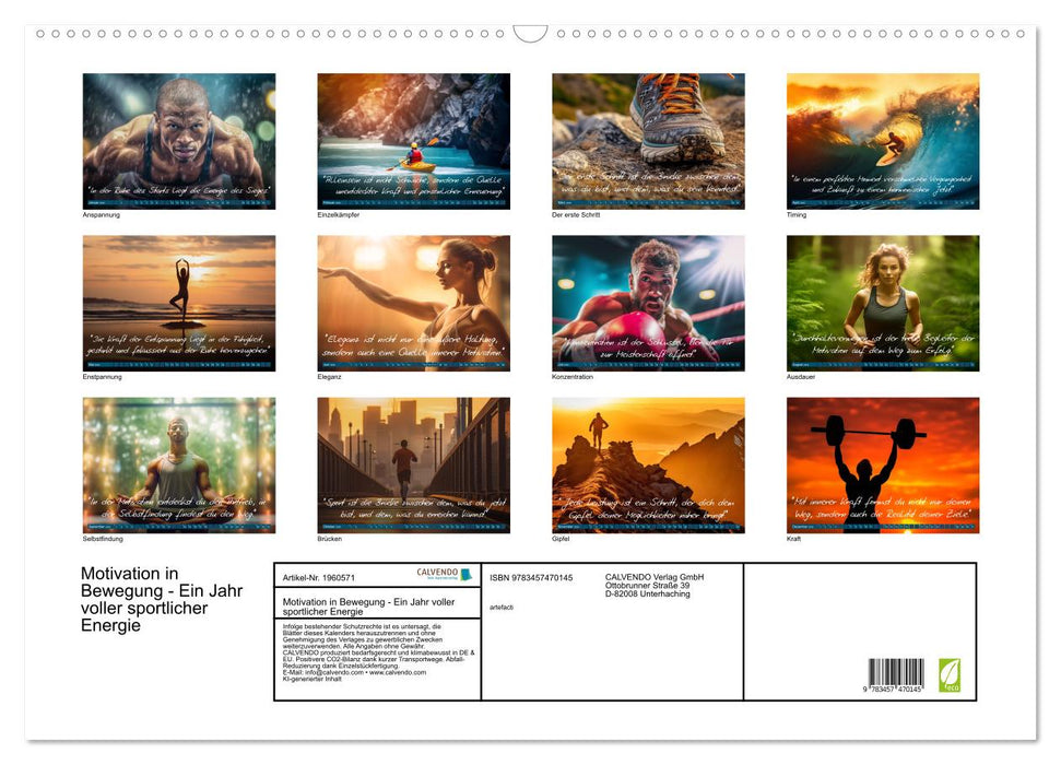 Motivation in Bewegung - Ein Jahr voller sportlicher Energie (CALVENDO Wandkalender 2026)