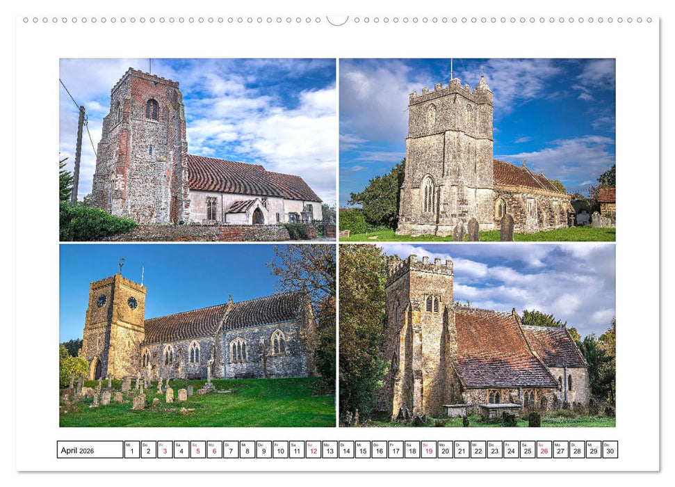 Trutzig und Wehrhaft - Englands Kirchen (CALVENDO Wandkalender 2026)